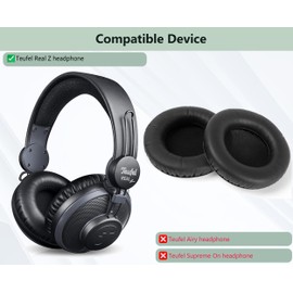 XRHTONG Ear Pads Cushion (Protein Leather/Memory Foam) Prime Compatible with Teufel Real Z Headphones Replacement