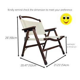 arborishthink Wooden Folding Camping Chair - Portable Beech Wood Outdoor Backrest Chair for Road Trip, Fishing, Beach, Patio, and Backyard (Walnut Color)