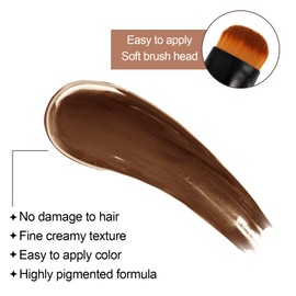 GEUUFEA Hair Root Touch Up Pen, Temporary Gray/White Hair Coverage for Women & Men, Semi Permanent Hairline Powder Stick, Washable and Portable (Brown, 20ML)