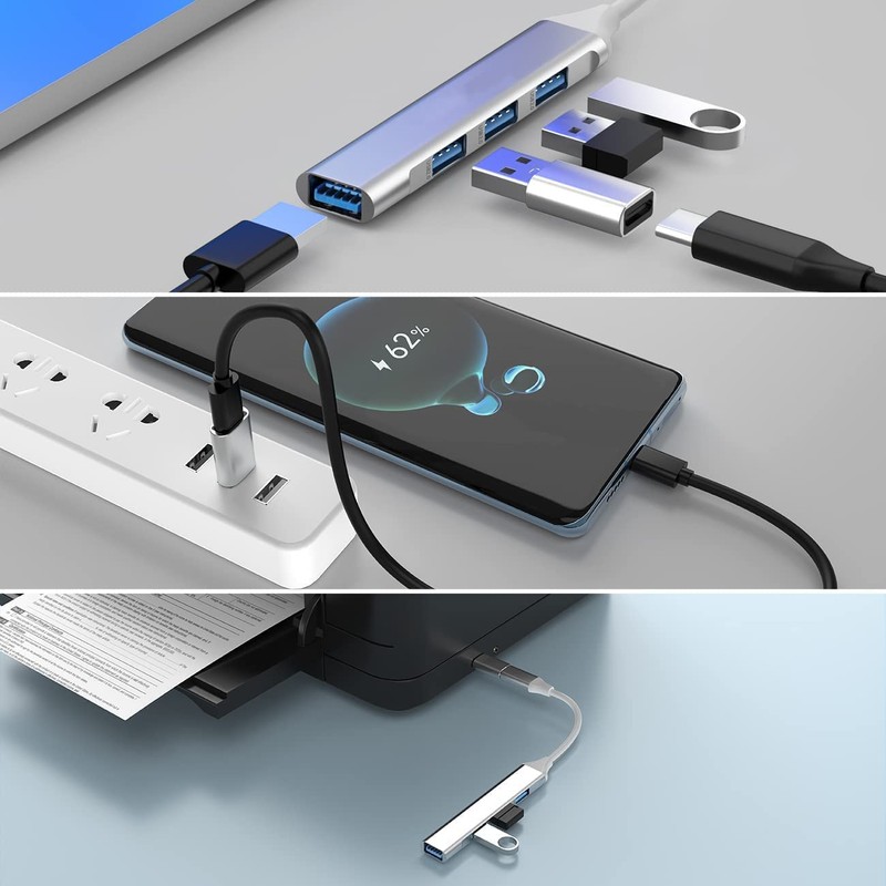 USB-C Hub, 4 Ports USB Hub USB Splitter USB C