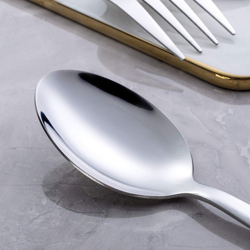 GoGeiLi Stainless Steel Serving Spoon and Serving Fork Set, Include
