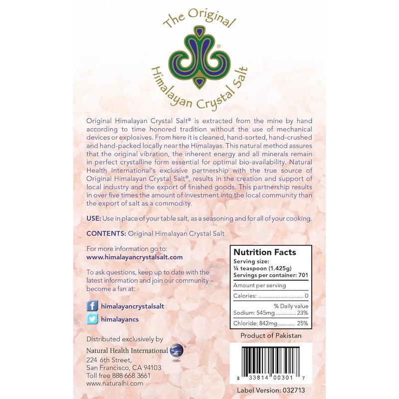 Original Himalayan Salt Crystal - Fine Granulated Culinary Salt for