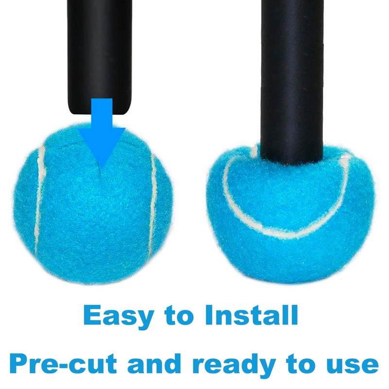 HiBallBall 4 Pack Precut Tennis Balls for Walkers, Heavy Duty