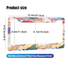 HOSNYE Mushrooms License Plate Frame Beautiful Graphic Pattern of Colorful Metal License Plate Cover Front Plates Frames Car Tag Frame for Women Men US Vehicles Standard