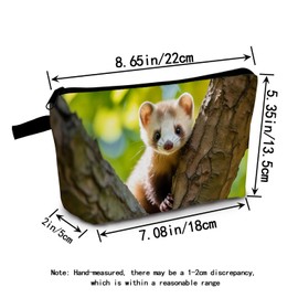 MoCaliduccious Ferret Makeup Bag for Women Travel Cosmetic Organizer Bag Teacher Appreciation Gifts Small Zipper Toiletry Bag