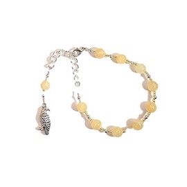 Freyja (Freya) Prayer Bead Bracelet in Honey Calcite: Norse Goddess of Love, War, Passion, and Magic