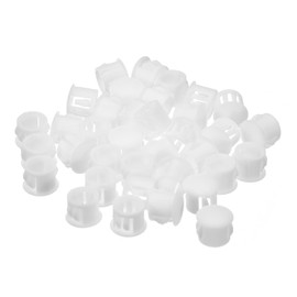 uxcell 11mm(7/16") Plastic Hole Plugs, 36Pcs Flush Type Panel Round Snap in Fastener Knockout Locking Plugs for Furniture Insert End Caps Panels, White