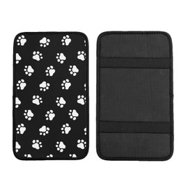 TUFOSERY Dog Paw Prints Auto Center Console Armrest Cover Pad, Universal Fit Waterproof Comfort Car Armrest Cushion for Most Vehicle SUV Truck