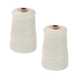 HIC Kitchen Chef-Grade Cooking Twine, 16-Ply Natural Cotton, 1-Pound Cone (Approx. 1,140-Feet), Set of 2