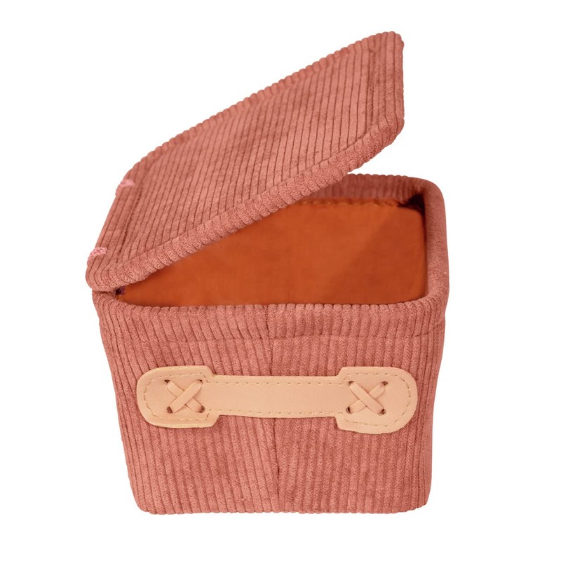 WENKO Anela Bathroom Basket with Lid Dusky Pink
