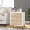 Tribesigns Night Stands for Bedrooms, White and Gold Light Wood