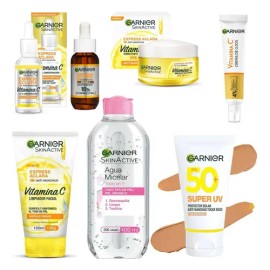 Kit 7pz Garnier Agua Micelar Todo En 1, Filtro Medio, Sérum                                                                                           