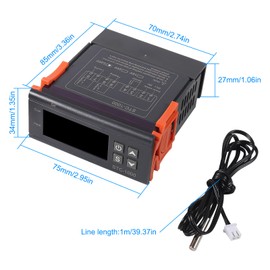 AOICRIE STC-1000 Digital Temperature Controller AC 10A 110V-220V Digital LED Temperature Controller Heating Cooling Centigrade Thermostat 2 Relays Output with NTC Sensor Probe 1pcs