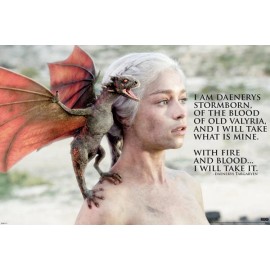 GAME OF THRONES DAENERYS TARGARYEN 24x36 poster DRAGON QUEEN HBO SERIES ORIGINAL