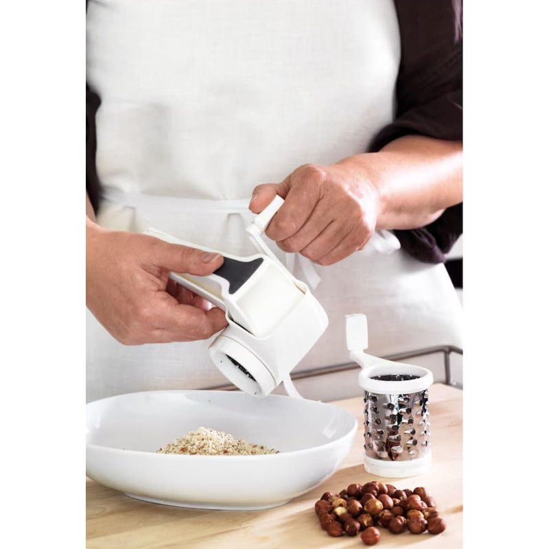 Stralande White Rotary Cheese Grater for Left and Right Handed