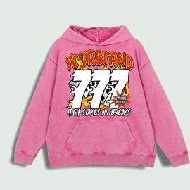 777 High Stakes Graphic Hoodie 100% Cotton US Warehouse 6 ColorsColor: Red, Size: S