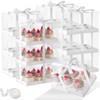JCD 5.5inches height 8 Pack Clear Cupcake Boxes 6 Count