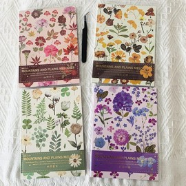 1600PCS Plants Floral Scrapbook Stickers Book Kit Vintage Fern Flowers Purple Green Pink Yellow Transparent Waterproof Stickers for Scrapbooking Supplies Aesthetic Junk Journal Journaling Craft