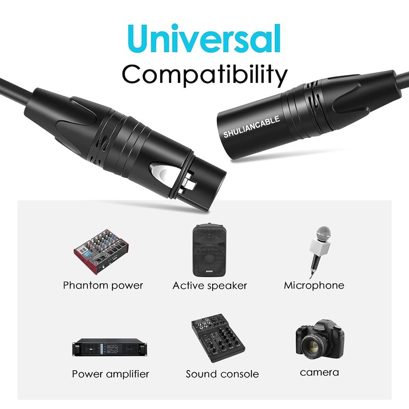 SHULIANCABLE Microphone Cable, XLR Male to XLR Female, Microphone Cable