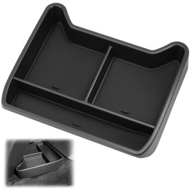 QWORK® Bottom Center Console Storage Box for ID4.X/Crozz 2021-2024 ABS Plastic with Rubber Mats