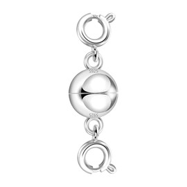 Silver Necklace Clasp, 925 Sterling Silver Magnetic Jewelry Clasps Necklace Clasps and Closures, Necklace Extender Bracelet Chains Connector Sterling Silver Magnetic Clasps for Jewelry Making