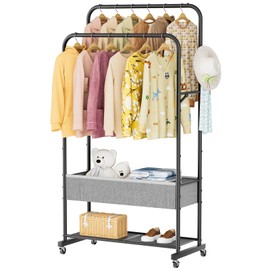 SINGAYE Clothes Garment Coat Rack Drying Clothing Racks Metal Freestanding for Hanging Clothes Portable Closet for Laundry Bedroom Black