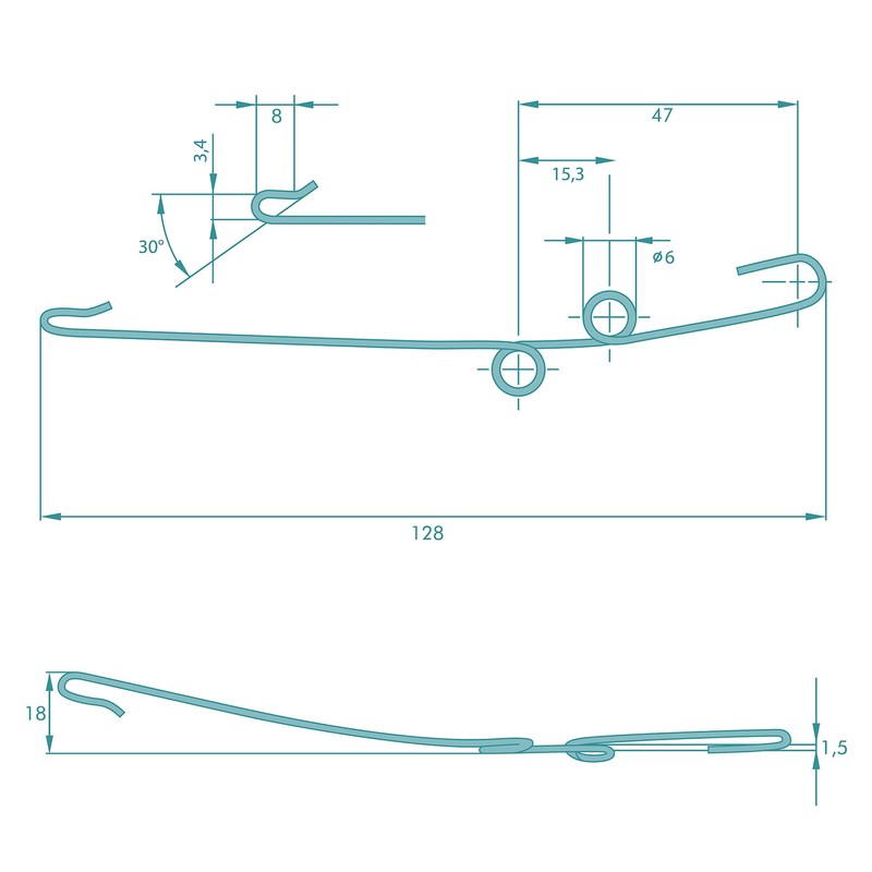 FEPS Spring SI-FE001 Replacement Spring DIN Left for Siegenia PSK
