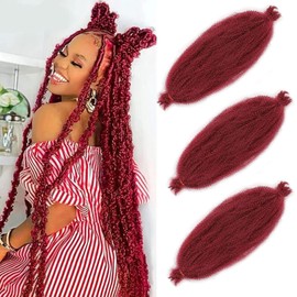 Xtrend 3 Packs 24 Inch Brown Soft Springy Afro Twist Hair Pre-Separated Spring Twist Hair for Faux Locs Natural Marley Twist Crochet Braiding Hair Synthetic Hair Extensions 8 Strands/Pack BUG#