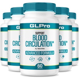 NutraVibe (5 Pack) GLPro – GLPro Formula for Blood & Circulation Support | GLPro Blood Balance Formula | Natural GLPro Pills for Energy, Flow & Wellness, 150 Day Supply (300 Capsules)