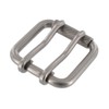 Buckleguy.com B7357 Nickel Matte, Double Prong Roller Buckle, w/Textured Roller,