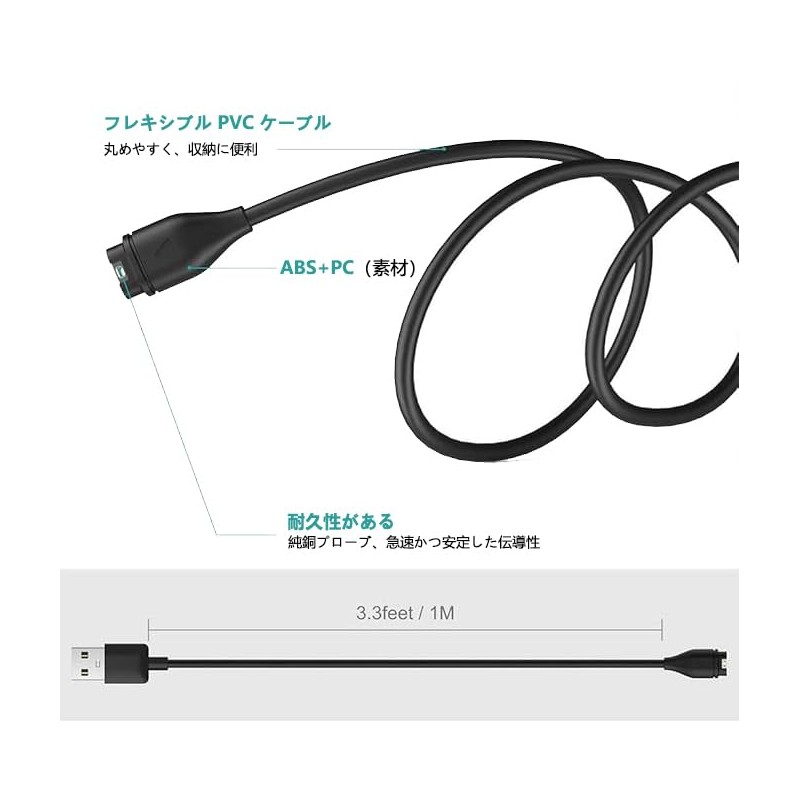 RuenTech Compatible Garmin Approach S70/S50/S44/S62/S60/S42/S40/S70/S10/S12/G12/X10 Charger,Replacement USB Data Charging Clip