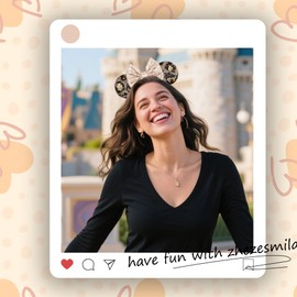 zhezesmila Sequins Mouse Ears Headband Glitter Leopard Ears Headband for Women Party Decorations Costume & Trip