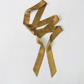 LSHARON Silk Women's 100% Mulberry Silk Scarf Thin Skinny Scarf Boyfriend Tie Necktie Choker (200cm * 4cm, Gold)