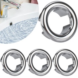 4 Pack Sink Overflow Ring Bathroom Sink Overflow Trim Ring Round Hole Cover for Bathroom Kitchen Sink Basin Trim Overflow Cover
