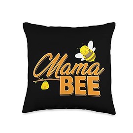 Mama Bee Beekeeping Apiculturist Honeycomb Beehive Insect Throw Pillow