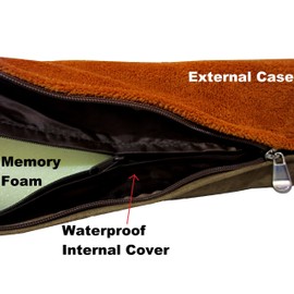 41X27 X4 Sudan Brown Orthopedic Waterproof Memory Foam Pet Pad Bed for Medium Large Dog Crate Size 42"X28" with 2 External Covers