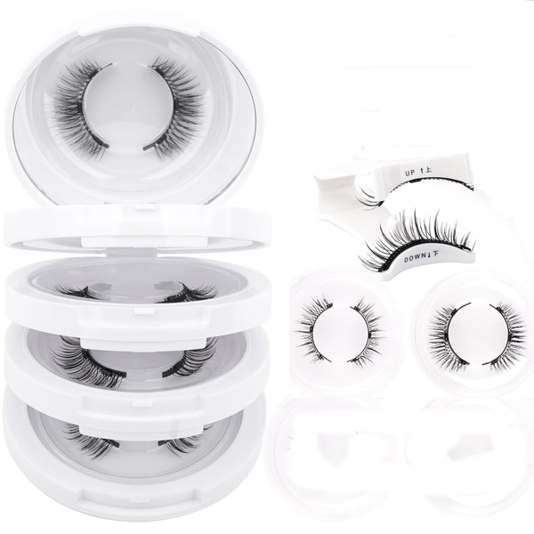 Magnetic Eyelashes No Glue Needed Reusable 4 Pairs Fluffy Lashes
