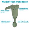 2Pk Newborn Baby Knotted Gown, Super Soft Silky Infant Long