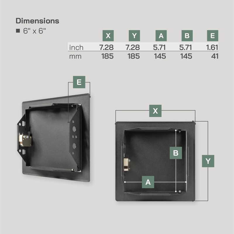 Vent Systems 6'' x 6'' Inch Anthracite Metal Access Panel