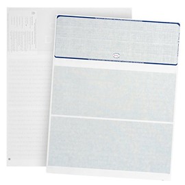 500 Blank Check Stock - Designed for Secure Computer Printed Checks with Quickbooks, and More - Blue Linen Pattern- 500 Sheets - 8.5 Inch x 11 Inch