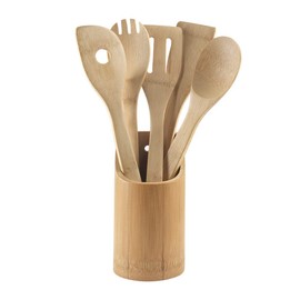 Metaltex 589725000 Bamboo Kitchen Utensil Set 5 Pieces 30 cm in Container
