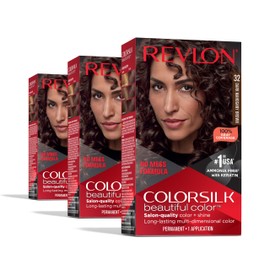 Permanent Hair Color by Revlon, Permanent Brown Hair Dye, Colorsilk with 100% Gray Coverage, Ammonia-Free, Keratin and Amino Acids, Brown Shades, 32 Dark Mahogany Brown (Pack of 3)