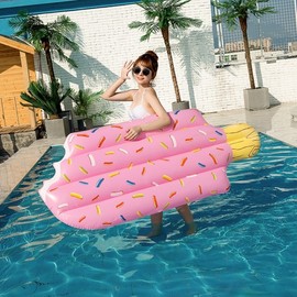 Large Inflatable Swim Tube for Water Play Pool Toy TD03 Blue Ice Cream Float 5ea