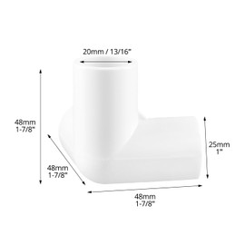 QWORK® 10PCS 3 Way Pipe Fittings, 20mm / 1/2" Inner Diameter (White), PVC Plastic Pipe Corner Connectors