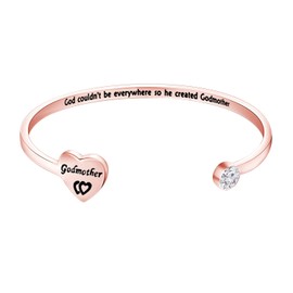 CHOORO Godmother Bangle Bracelet Godmother Proposal Gift God Couldn't Be Everywhere So He Created Godmother Gift from Godchild (godmother in bra rog)