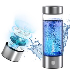 Hydrogen Water Bottle, Portable Hydrogen Water Ionizer Machine, Rechargeable Hydrogen Water Bottle Generator,with Pem SPE Technology Hydrogen Water Cup for Exercise, Travel 1pcs