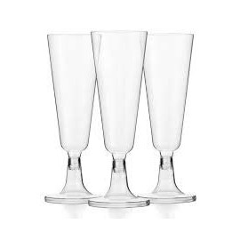 GSL 30 x Clear Plastic Party Champagne Glasses Flutes - Xmas - (2P)