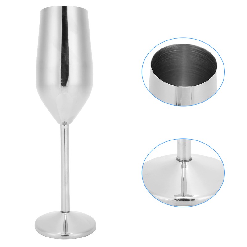 304 Stainless Steel Wine Goblet Champagne Glasses Drinking Cups 220ML