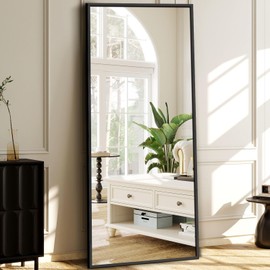 GlasFlength 64"x21" Full Length Mirror Rectangle Body Dressing Floor Standing Mirrors, Black