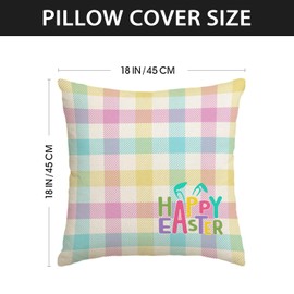 Yarcooly Easter Pillow Covers Happy Easter Throw Pillow Cases Spring Bunny Rabbit Decor Happy Easter Decorations for Home Party
